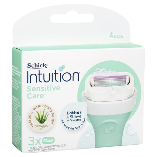 Schick Intuition Naturals Sensitive Cartridges with Organic Aloe - 3 Pack