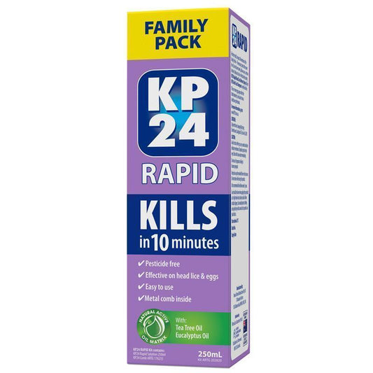 KP24 Rapid Head Lice & Nit Treatment Family Pack - 250ml-Auzzi Store
