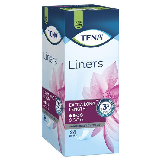 TENA Extra Long Liners 24 Liner for Light Incontinence, Odor Control