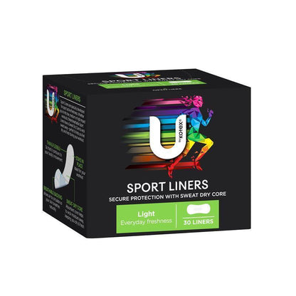 U by Kotex Sport Liners, 30-Liners, Sweat-Dry Core & Breathable