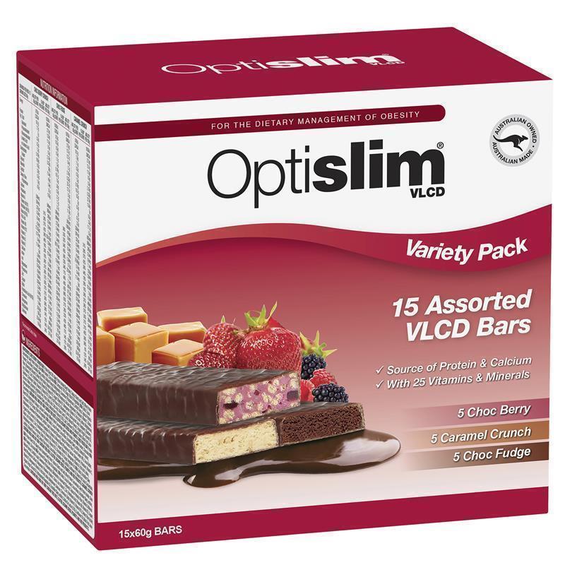 Optislim VLCD Bars Variety 60g - 15 Pack Meal Replacement-Auzzi Store