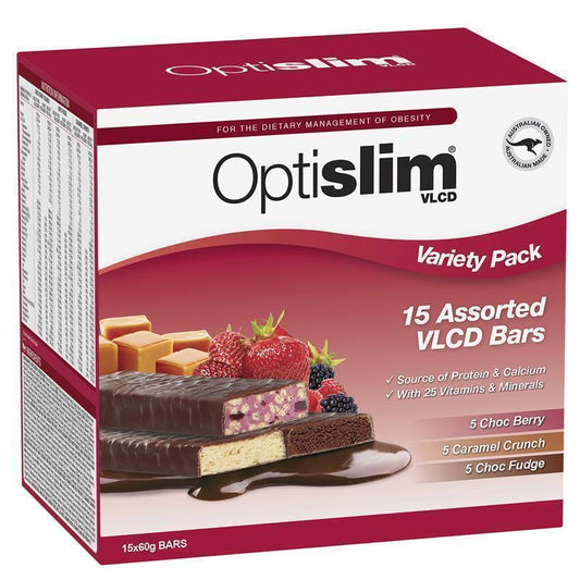 Optislim VLCD Bars Variety 60g - 15 Pack Meal Replacement-Auzzi Store