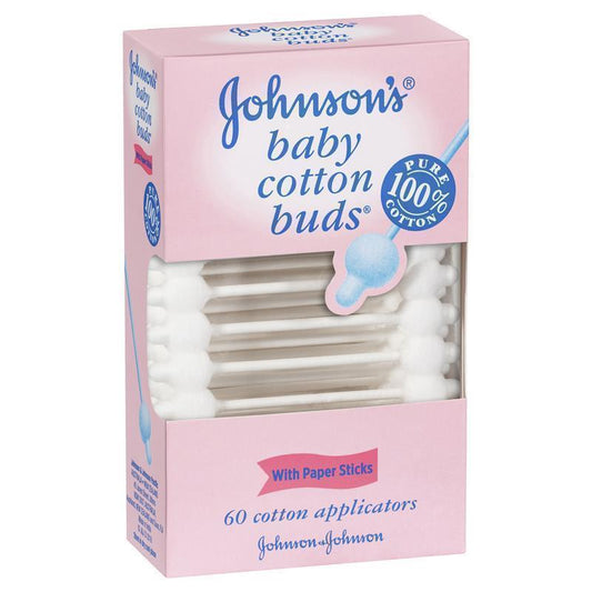 Johnson's Baby Cotton Applicator Buds 60 Pack-Auzzi Store