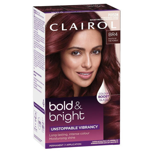 Clairol Bold & Bright Permanent Hair Colour BR4 Fruits of Forest 196g - Intense & Shiny