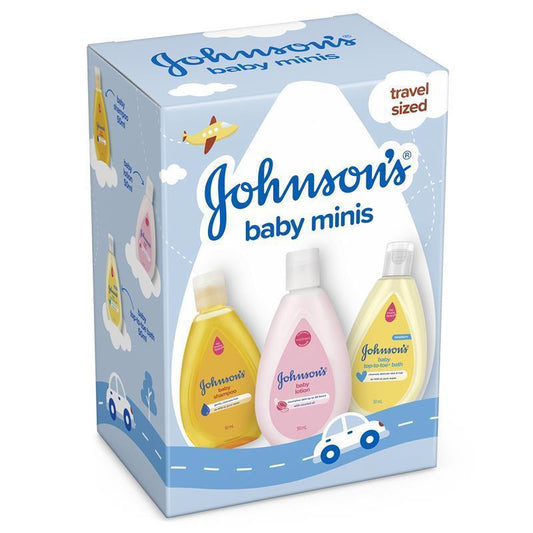 Johnsons Baby Minis Travel Kit - Essential Care for Your Baby (3 x 50ml)