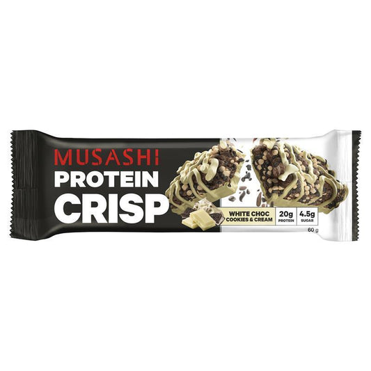 Musashi Protein Crisp White Choc Cookies & Cream 60g - Crunchy Protein Delight