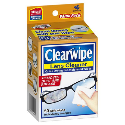 Clearwipe Lens Cleaner 50 Wipes - Streak-Free Shine for Your Lenses-Auzzi Store