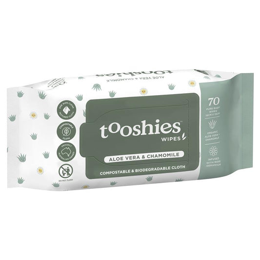 Tooshies Aloe Vera & Chamomile Baby Wipes - 70 Pack-Auzzi Store