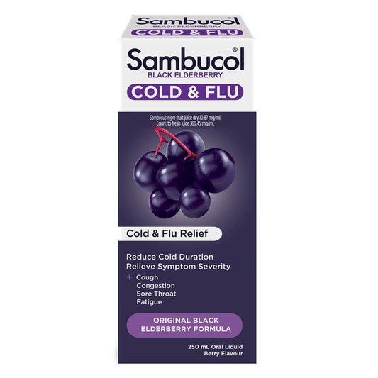 Sambucol Cold & Flu Liquid 250ml - Natural Relief for Cold & Flu Symptoms-Auzzi Store