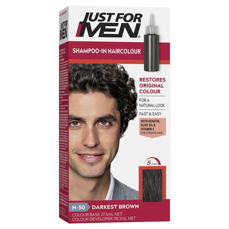 Just for Men Hair Colour - 50 Darkest Brown | Natural Grey Coverage-Auzzi Store