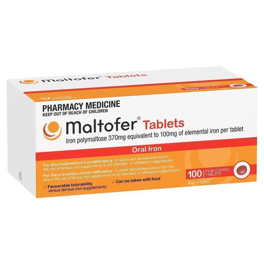 Maltofer Oral Iron Supplement 100mg Polymaltose - 100 Tablets
