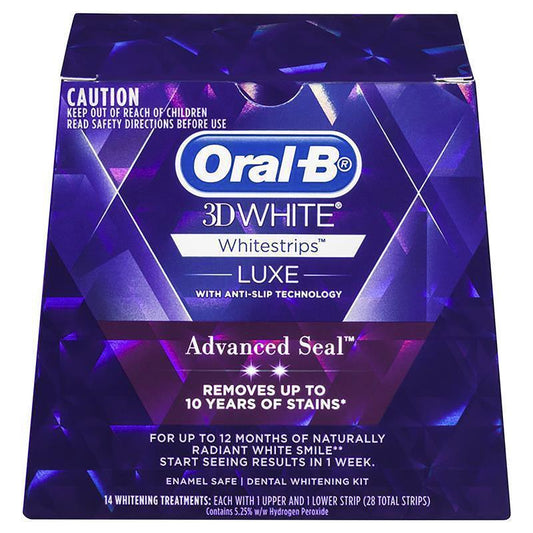 Oral-B 3D White Luxe Advanced Seal 14 Teeth Whitening Treatments - Enamel Safe-Auzzi Store