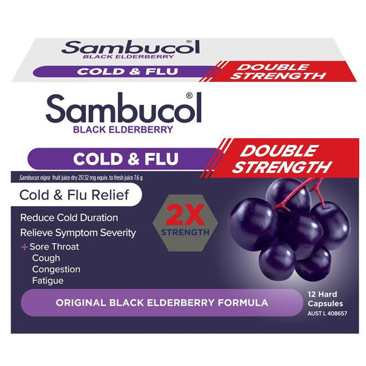 Sambucol Cold & Flu Double Strength 12 Capsules - Immune Support – view 2