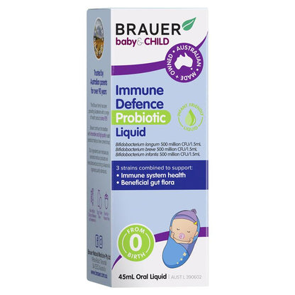 Brauer Immune Defence Probiotic Liquid For Infants 45ml - Supports Gut Health