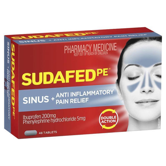 Sudafed PE Sinus + Anti-Inflammatory Pain Relief Tablets 48 Pack-Auzzi Store