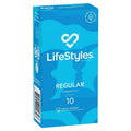 LifeStyles Regular Condoms 10 Pack – Natural Latex, Lubricated, Comfort Fit