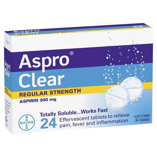 Aspro Clear Pain Relief - 24 Soluble Tablets-Auzzi Store