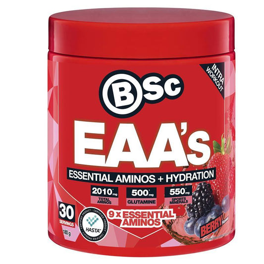 BSc EAAs + Hydration Berry 180g - Essential Amino Acids for Muscle Recovery - Auzzistore