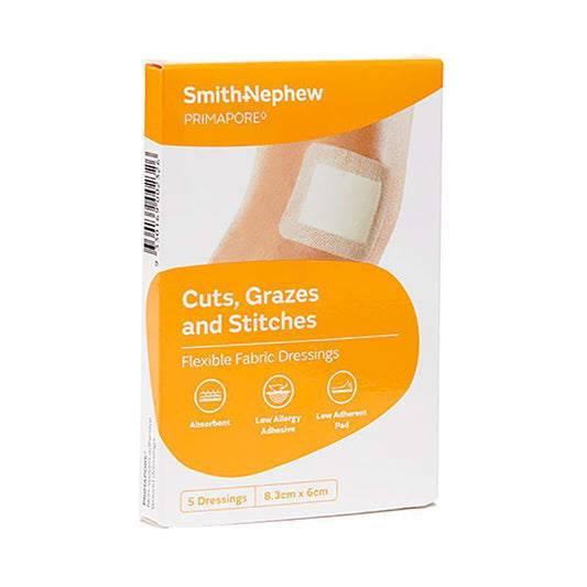 Primapore Adhesive Non-Woven Wound Dressing - 8.3cm x 6cm (5 Pack)-Auzzi Store