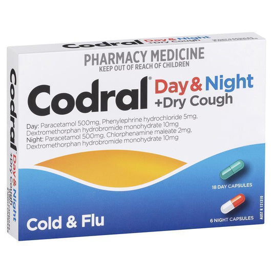 Codral Cold & Flu + Cough Day & Night - 24 Capsules-Auzzi Store