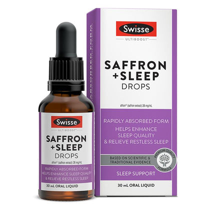 Swisse Ultiboost Saffron Sleep Drops 30ml with Hops & Passionflower