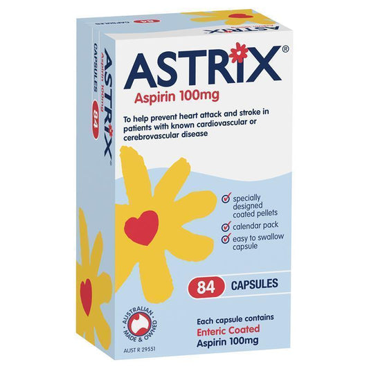 Astrix 100mg Aspirin Capsules - 84 Count-Auzzi Store
