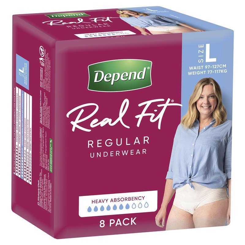 Depend Real Fit Underwear for Women - Large - 8 Pack-Auzzi Store
