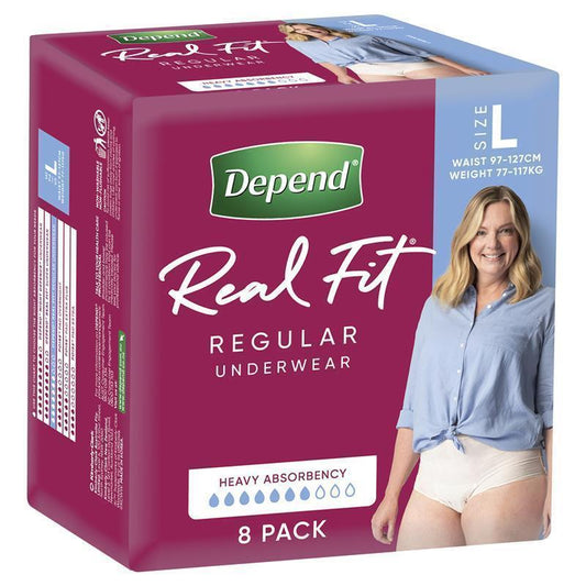 Depend Real Fit Underwear for Women - Large - 8 Pack-Auzzi Store