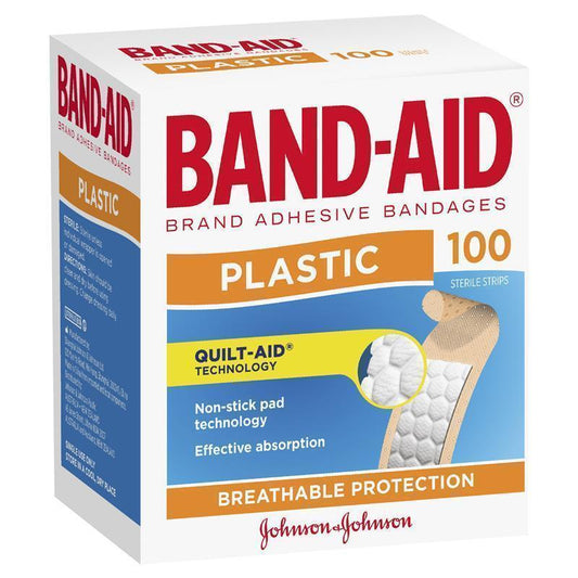 Band-Aid Plastic Strips 100 Pack - Advanced Wound Care-Auzzi Store
