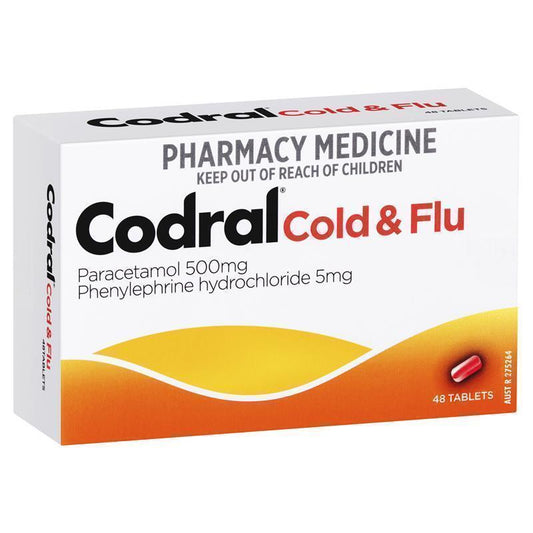 Codral PE Cold & Flu Tablets 48 Pack - Non-Drowsy Relief for Cold Symptoms - Auzzi Store