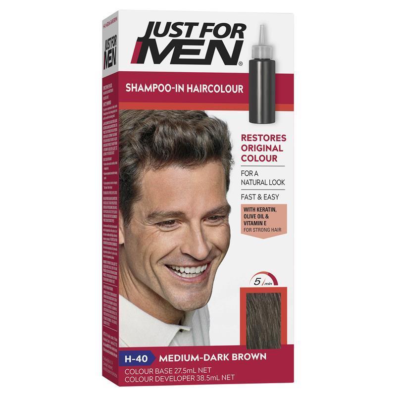 Just for Men Hair Colour - 40 Medium Dark Brown | Natural Grey Coverage-Auzzi Store