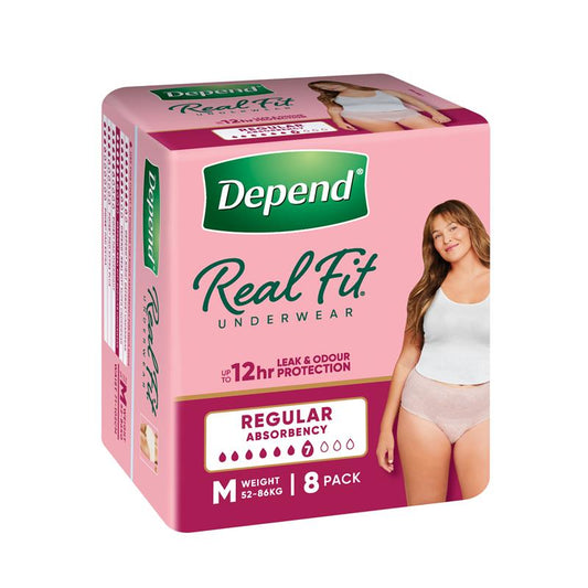 Depend Women Real Fit Underwear - Medium 8 Pack for Ultimate Comfort - Auzzistore
