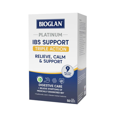 Bioglan Platinum IBS Support with Glutamine & Herbs, 50 Tablets