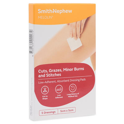 Melolin 5cm x 5cm Low Adherent Wound Dressing - 5 Pack