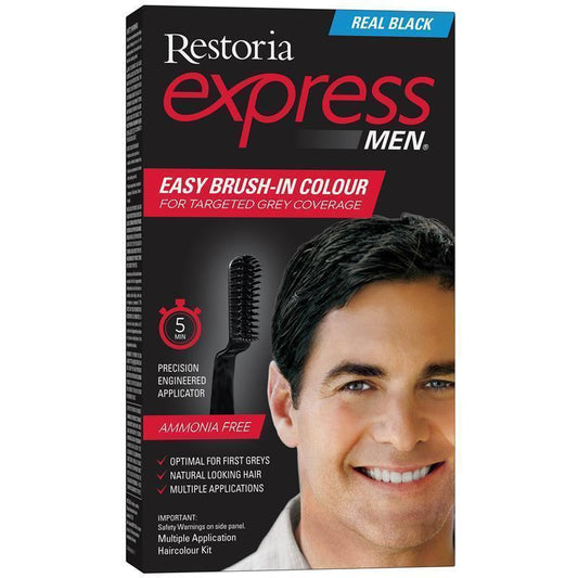 Restoria Express for Men - Black 90g: Brush Away Grey in 5 Minutes-Auzzi Store