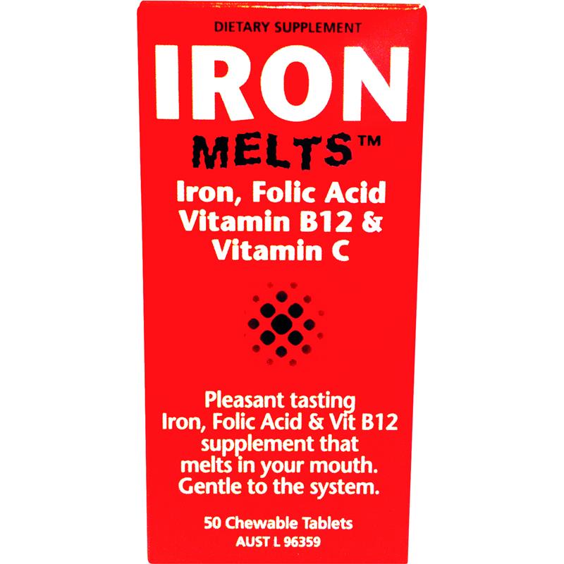 Iron Melts Iron Supplement Chewable Tablets, 50 Count