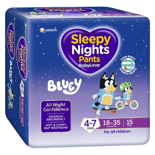 BabyLove SleepyNights Pants 4-7 years (18-35kg) 15 Pack - Overnight Protection - Auzzistore