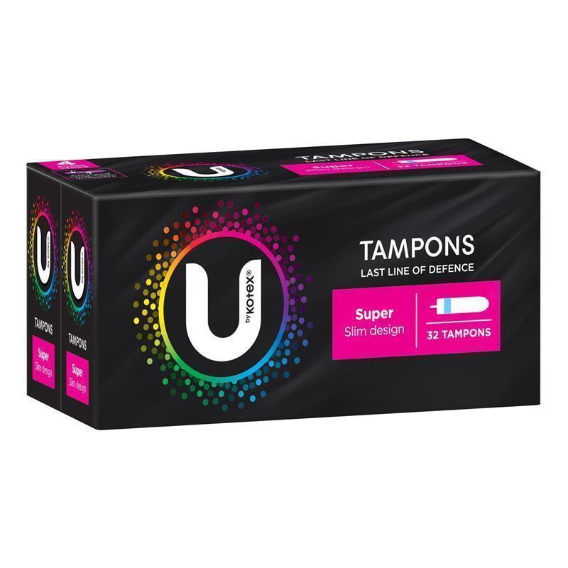 U by Kotex Super Slim Tampons 32-Tempons for Heavy Flow Protection