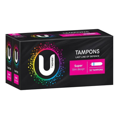 U by Kotex Super Slim Tampons 32-Tempons for Heavy Flow Protection