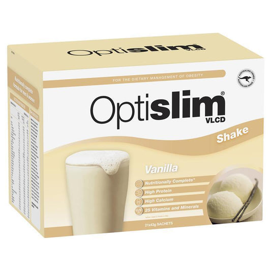 Optislim VLCD Meal Replacement Shake Vanilla 21x43g Sachets - Balanced Nutrition for Weight Management-Auzzi Store