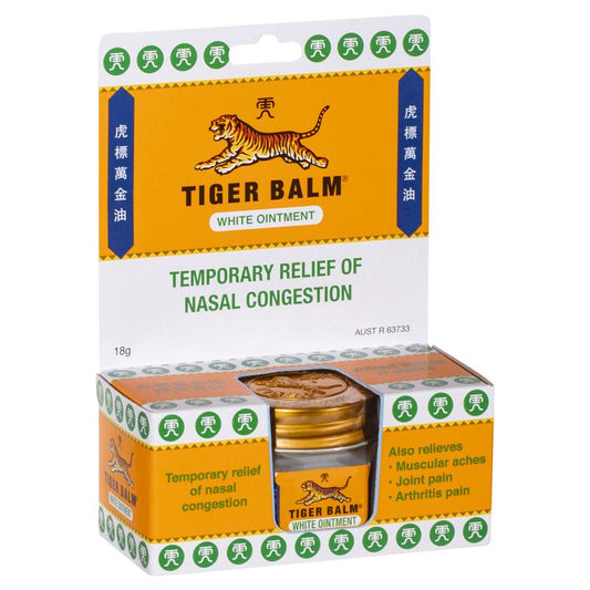 Tiger Balm White Ointment 18g - Nasal Congestion & Muscle Relief-Auzzi Store