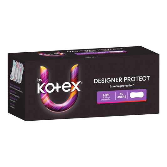 U by Kotex Designer Protect Liners – 30 Liners, Breathable & Absorbent - Auzzistore