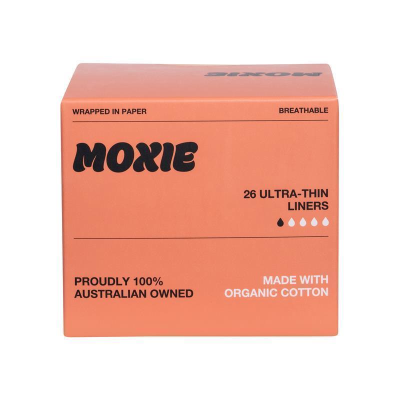 Moxie Organics Ultra Thin Vegan Panty Liners 26 Pack Organic Cotton