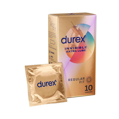 Durex Invisible Extra Lube Ultra-Thin Condoms, 10 condome