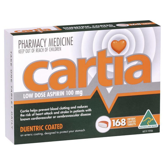 Cartia 100mg Tablets - 168 Count Low Dose Aspirin for Heart Health-Auzzi Store