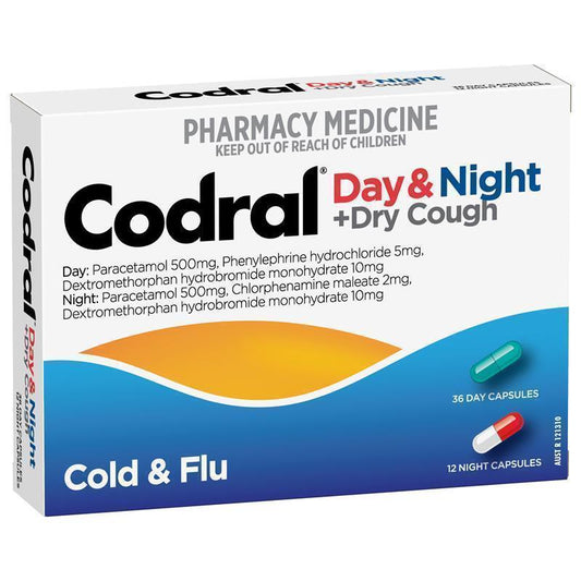 Codral Cold & Flu + Cough Day & Night - 48 Capsules-Auzzi Store