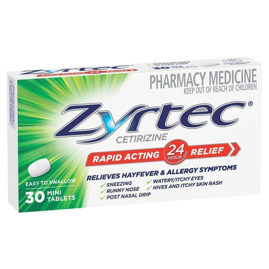 Zyrtec Rapid Acting Antihistamine Allergy Relief - Mini Tablets (30 Pack)-Auzzi Store
