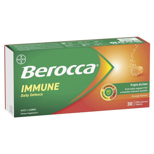 Berocca Immune Daily Defence Orange 30 Effervescent Tablets - Boost Your Immunity