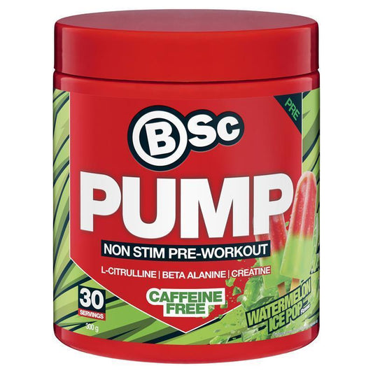 BSc Pump Non-Stim Pre-Workout Watermelon Ice Pop 300g - Natural Muscle Booster