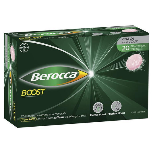 Berocca Boost Energy Tablets - 20 Effervescent Tablets-Auzzi Store